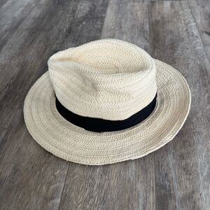 Stylish Cream Straw Hat with Black Band